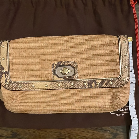 Coach Straw Python Clutch - Picture 9 of 9